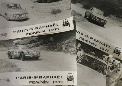 null Ensemble de 5 photos du rallye féminin Paris St Raphaël 1971