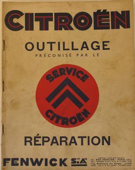 null Catalogue pour outillage Citroën distributeur Fenwick années 50