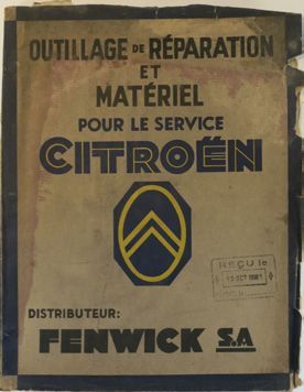 null Catalogue pour outillage Citroën distributeur Fenwick années 30