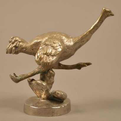 null Mascotte automobile «Autruche» Sujet en bronze Signé G. Mercier H.: 10,5 cm
