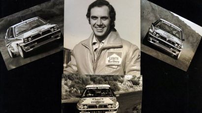 null Ensemble de 4 photographies 1 de Sandro Munari pilote Lancia Triple vainqueur...