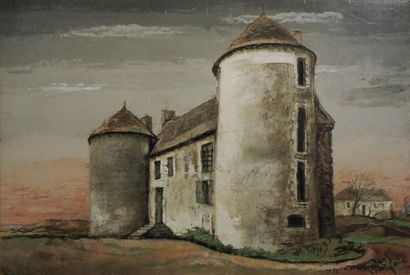 Henri de WAROQUIER (1881-1970) Le château des Charentes, 1933 Huile sur panneau,...