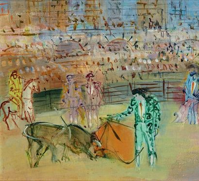 **Jean DUFY (1888-1964) Corrida Huile sur toile, signée en bas à droite et portant...