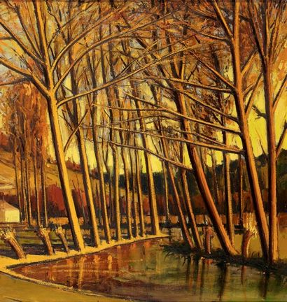 Bernard BUFFET (1928-1999) Environs de Vichy (Allier). L'automne bourbonnais, le...