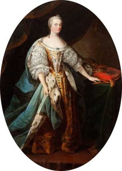 Ecole autrichienne du XVIIIeme Portrait présumé de Marie-Thérèse d'Autriche Huile...
