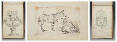 Jean-Baptiste CARPEAUX (1827-1875) Album contenant environ douze dessins au crayon...