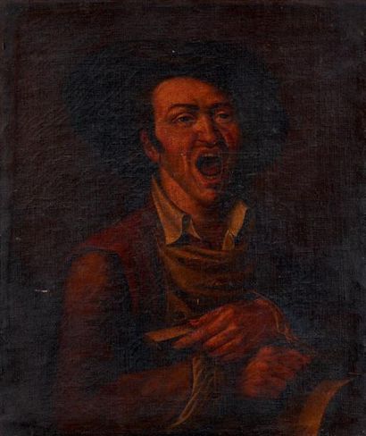 Ecole lombarde du XVIIIème siècle Le chanteur Huile sur toile 76 x 64 cm Acciden...