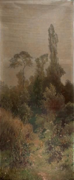 Armand BALOUZET(1858-1905) Paysage Huile sur toile, monogrammée en bas à gauche 410...