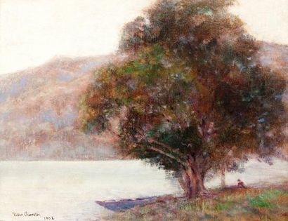 Victor CHARRETON (1854-1936) Lac de Nemy (Italie) Huile sur toile, signée et datée...
