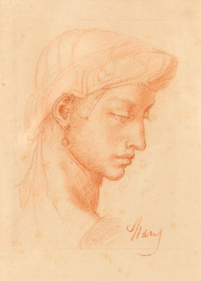 Dans le goût de Matthjis Maris (1839-1917) Portrait de femme romaine, étude d'après...