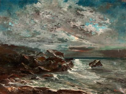 Georges RICARD-CORDINGLEY (1873-1939) Marine Huile sur toile, signée en bas à droite...
