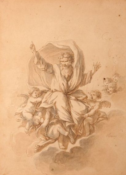Jean-François CLERMONT, dit le GANIF (Paris, 1717-Reims, 1807) Dieu le père sur des...
