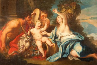 Ecole VÉNITIENNE du XVIIIème siècle Scène mythologique Huile sur toile 71 x 136 cm...