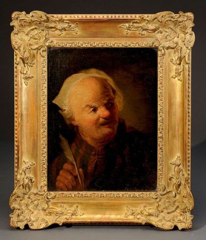 Christian Ernst Willem DIETRICH (1712-1774) - Attribué à Ecrivain Toile 43 x 33 ...