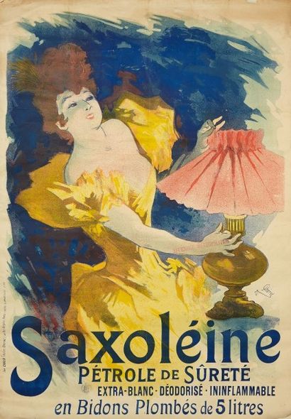 Jules CHÉRET (1836-1932) «Saxoleine» Affiche polychrome sur papier contrecollée sur...