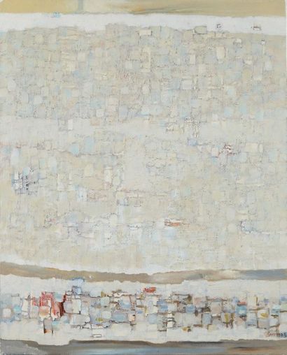 Abdelkader GUERMAZ (1919-1996) Métamorphoses, circa 1974 Huile sur panneau, signée...