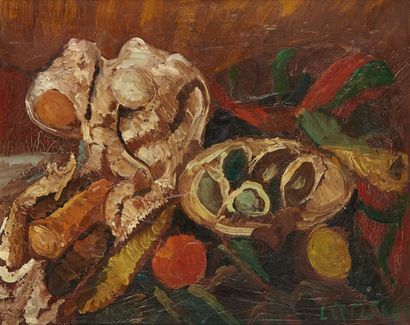 André LANSKOY (1902-1976) Nature morte aux fruits Huile sur toile, signée en bas...