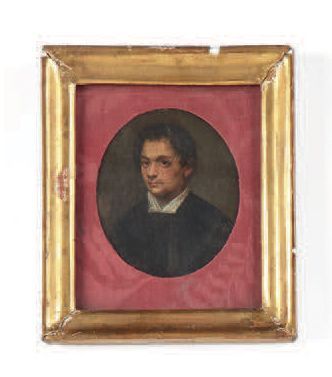 ECOLE ITALIENNE DU XVIIème SIECLE Portrait de jeune homme à la collerette blanche....