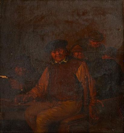 Egbert van HEEMSKERCK (1645-1704) Joyeux buveurs dans une taverne Panneau de chêne...
