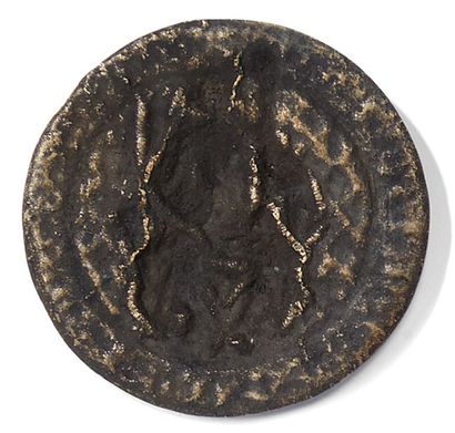 null Médaille en métal repoduisant un seau de Louis XII Diam: 9.5