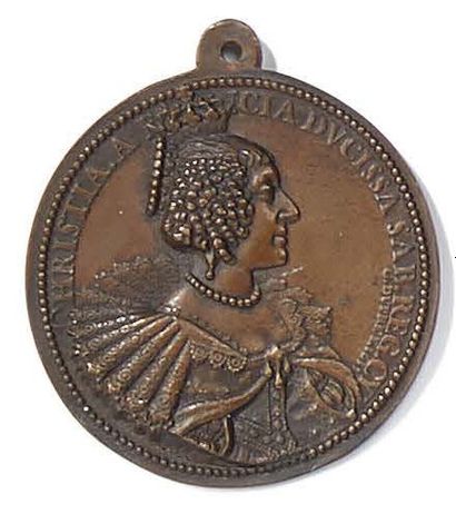 null Christine de France Duchesse de Savoie (1606-1663) Médaille en Bronze, Modèle...