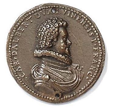 null Charles Albert duc de Luynes (1578-1621) Médaille en bronze percée en haut et...