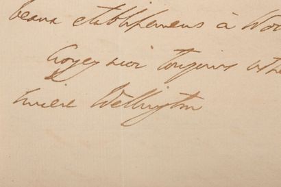 WELLINGTON, Arthur WELLESLEY, premier duc de L.a.s. «Wellington» Londres, 5 septembre...