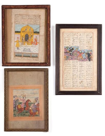 null Lot comprenant six enluminures persannes XVIIIème - XIXème siècle
