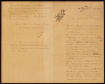 Émile GALLÉ (1846-1904) Lettres manuscrites sur papier datée du 21 Août 1889 de la...
