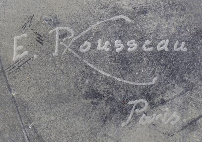 FRANCOIS EUGENE ROUSSEAU (1827-1913) Vase à corps quadrangulaire en cristal taillé...
