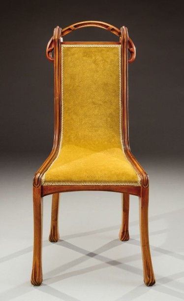 EUGENE GAILLARD (1862-1932) Exceptionnel ensemble de salon comprenant deux fauteuils...