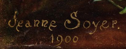 JEANNE LEMERLE Soyer (1879-1967) «Daphnis et Chloé» Plaque rectangulaire émaillée...