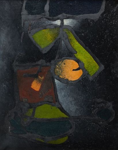 Paul ACKERMAN (1908-1981) Bouquet de pommes Huile sur toile, marquée du cachet de...