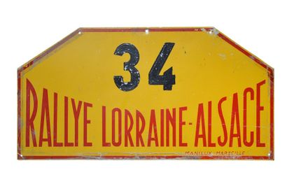 null Plaque Rallye Lorraine Alsace concurrent N° 34