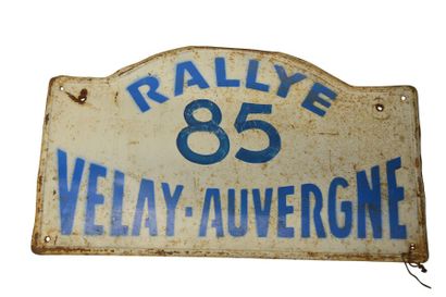 null Plaque Rallye Velay Auvergne, circa 1950 Concurrent N°85 etat d'usage