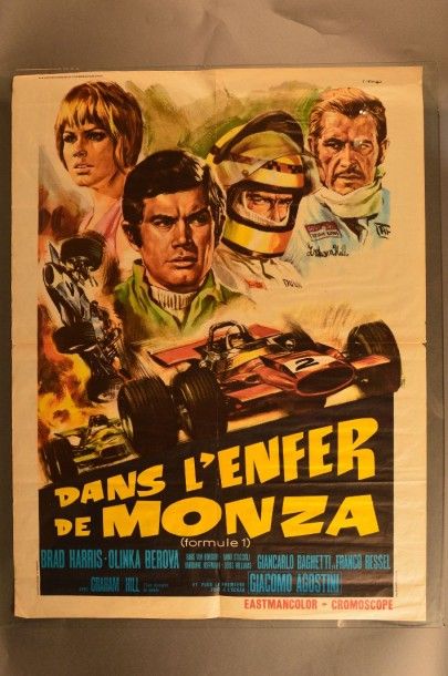 null Affiche originale Enfer de Monza 1970 60 x 80 cm (bon état, pliée, pas de trou...