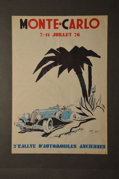 null Affiche originale Monte Carlo 1976 par Géo Ham 45 x 65 cm (bon état)