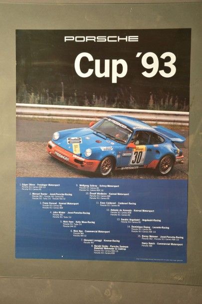 null Affiche originale victoire Porsche 911 - Cup 1993 75 x 100 cm (très bon éta...