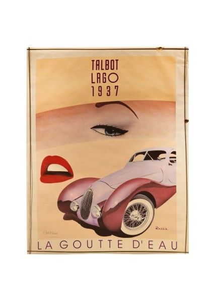Affiche Talbot Lago illustrée par Razzia...