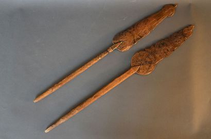 MAROC Paire d'attributs en bois XIXème siècle
