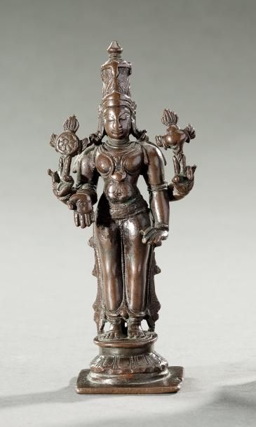 INDE Bronze de Vichnou Epoque Vijayanagar Probablement XVIème siècle H: 13 cm