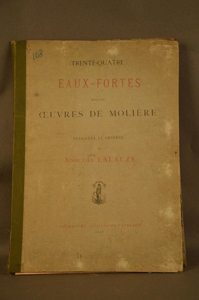 LALAUZE, Adolphe Eaux-fortes pour les oeuvres de Molière In folio sous chemise Edition...