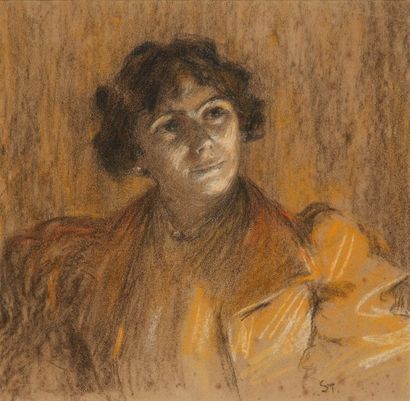 Théophile Alexandre STEINLEN (1859-1923) Portrait de femme (probablement Madame Gustave...