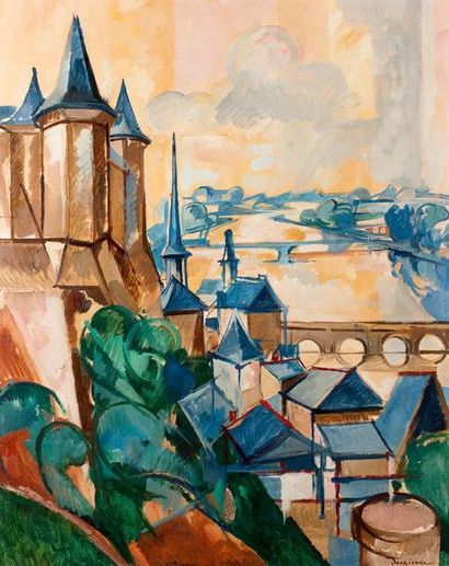 Jacques DESPIERRE (1912-1995) Château de Saumur Huile sur toile, signée en bas à...