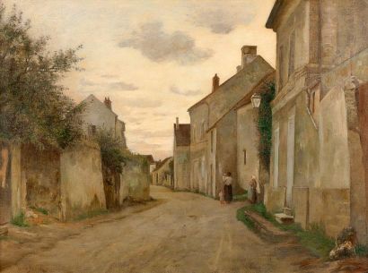 Lucien GRIVEAU (1858-1923) Chemin de Campagne Huile sur Toile, signée en bas à gauche...