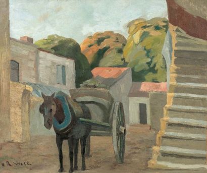 André LHOTE (1885-1962) 
Attelage, c.1907-1911
Huile sur toile, signée en bas à gauche
46...