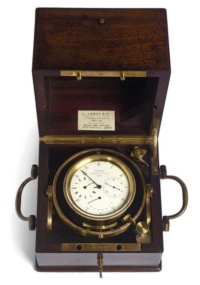 VISSIERE au Havre Vers 1850 N°193 Rare chronomètre de marine 2 jours pour LEROY &...