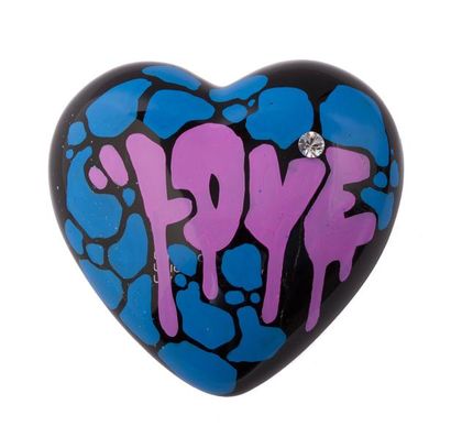 NASTY (NÉ EN 1974) Coeur en céramique "love" dans sa boite d'origine 11 x 12 x 5...