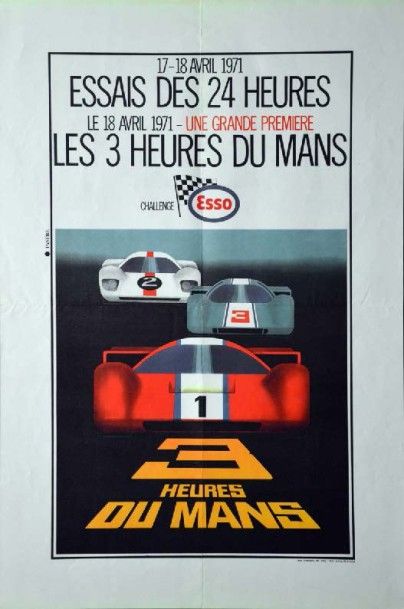 Affiche originale Essais des 24h du Mans...
