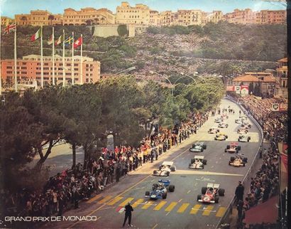 null Poster 
de la grille du départ du « GRAND PRIX DE MONACO 1971 », photo Jm Ploton,...